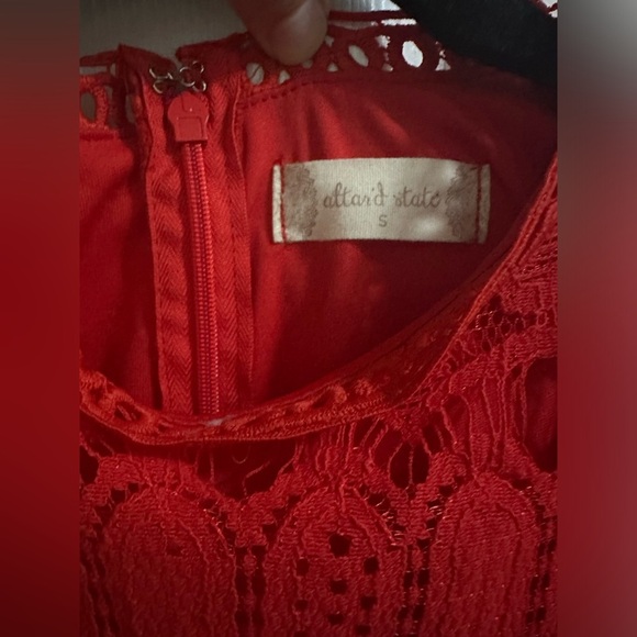 Altar’d State Cherry Red Lace Mini Cocktail Semi-formal Dress Women’s Size Small - Picture 6 of 6